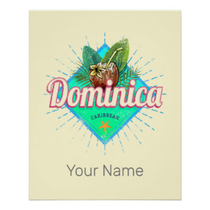 Dominica Karibik Retro Urlaub Vintage Insel Poster
