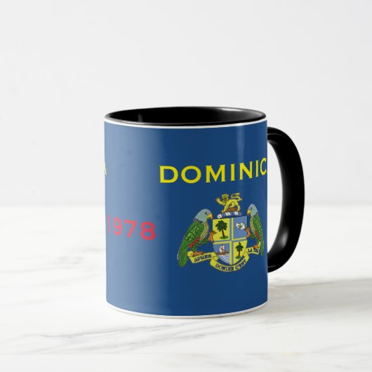 Dominica - klassische Flaggen-u. Wappen-Tasse Tasse (VorderseiteRechts)