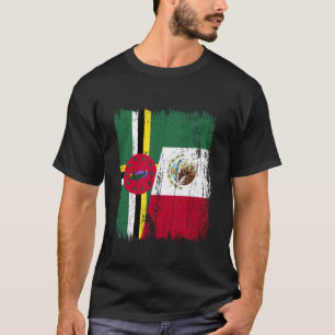 Dominica Mexiko Halbe Flagge Dominikanisches Mexik T-Shirt