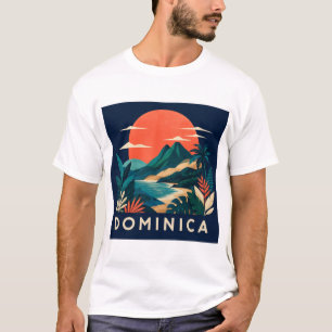 Dominica Moderne Geometrische Reise Kunst T-Shirt