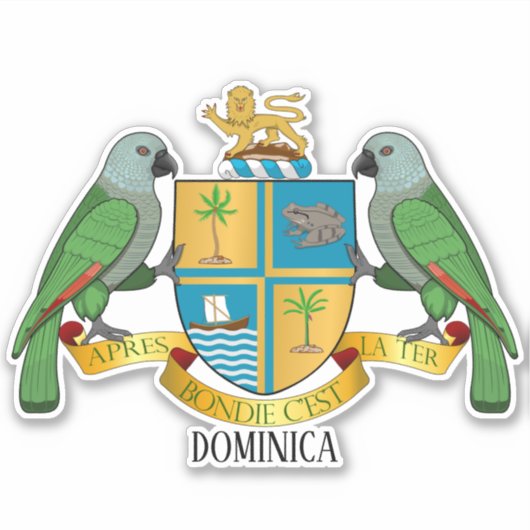 Dominica National Coat of Arms Patriotic Aufkleber (Vorderseite)