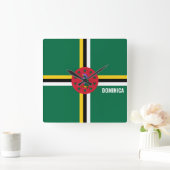 Dominica National Flag Patriotic Quadratische Wanduhr (Zuhause)