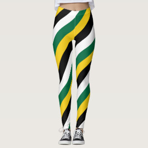 Dominica Nationalflagge Farben diagonal gestreift Leggings