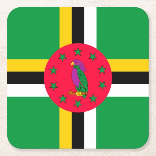 Dominica Rechteckiger Pappuntersetzer (Vorderseite)