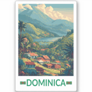 Dominica Reise Kunst Vintage Aufkleber