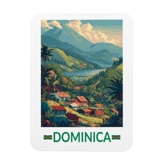 Dominica Reise Kunst Vintage Magnet (Vertikal)
