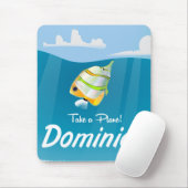 Dominica Retro Flugzeug Reiseplakat. Mousepad (Mit Mouse)