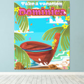 Dominica Retro Reiseplakat. Leinwanddruck (Insitu (Holzboden))