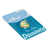 Dominica Retro Reiseplakat. Magnet (Rechte Seite)