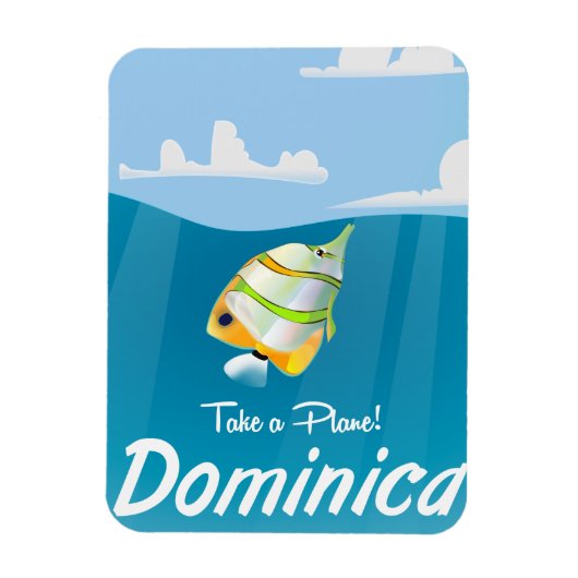 Dominica Retro Reiseplakat. Magnet (Vertikal)