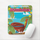 Dominica Retro Reiseplakat. Mousepad (Mit Mouse)