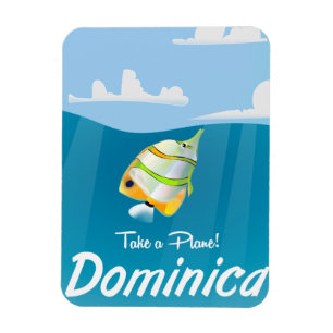 Dominica Retro-Reiseposter. Magnet