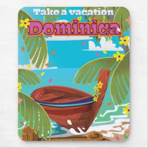 Dominica Retro-Reiseposter. Mousepad