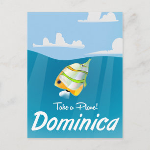 Dominica Retro-Reiseposter. Postkarte
