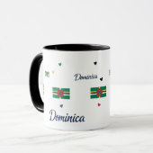Dominica Roots Pattern Tasse | Karibische Flagge (Vorderseite Links)