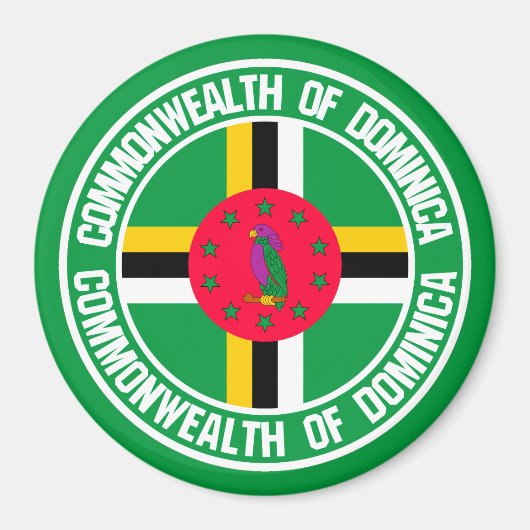 Dominica Round Emblem Magnet (Vorne)