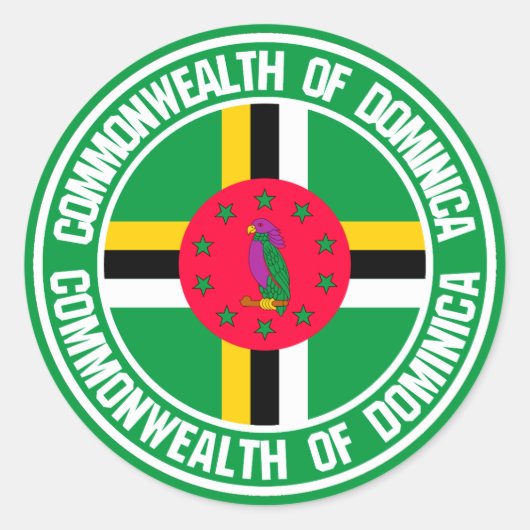 Dominica Round Emblem Runder Aufkleber (Vorderseite)