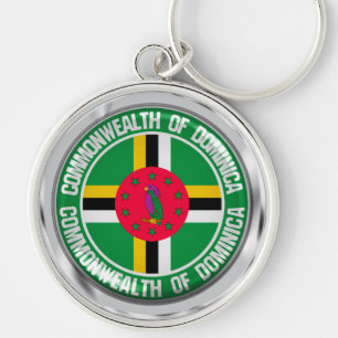 Dominica Round Emblem Schlüsselanhänger