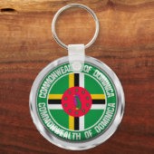 Dominica Round Emblem Schlüsselanhänger (Vorderseite)
