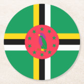 Dominica Runder Pappuntersetzer (Vorderseite)