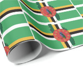 DOMINICA | Sisserou Parrot | DOMINIKANISCHE Flagge Geschenkpapier (Rolleneckpunkt)