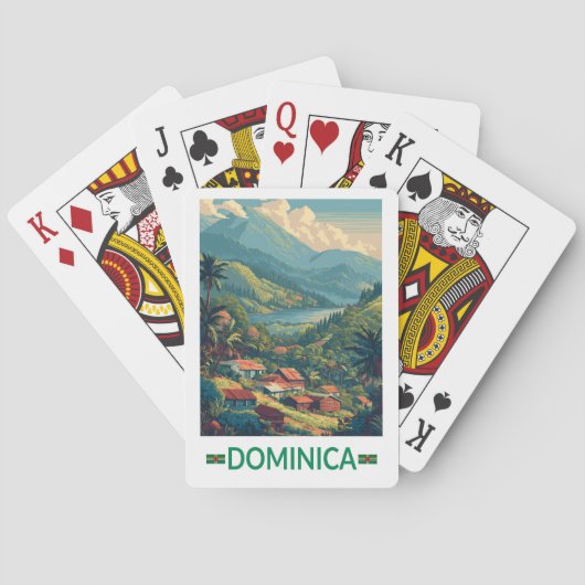 Dominica Travel Art Vintage Spielkarten (Rückseite)