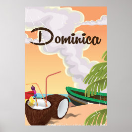 Dominica Vintager Urlaub Poster