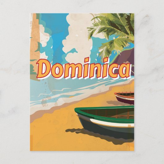 Dominica Vintager Urlaub Poster Postkarte (Vorderseite)