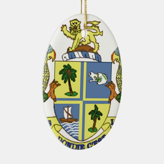 Dominica-Wappen Keramik Ornament (Rechts)