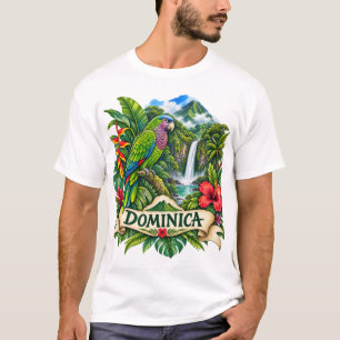 Dominica-Wasserfarben-Insel-T-Shirt T-Shirt