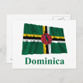 Dominica Wave Flag mit Namen Postkarte (Vorne/Hinten)