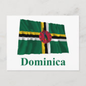 Dominica Wave Flag mit Namen Postkarte (Vorderseite)