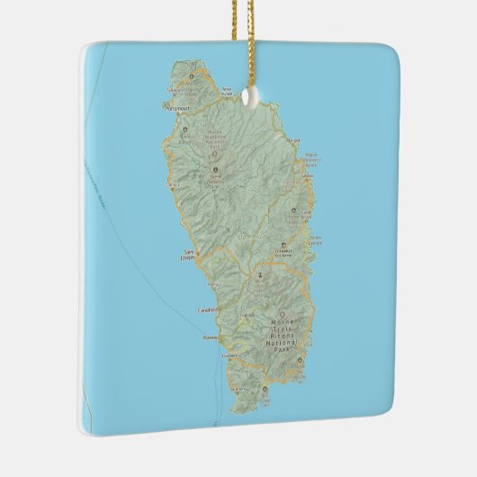 Dominica West Indies Map Keramikornament (Rechts)