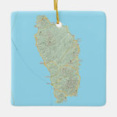 Dominica West Indies Map Keramikornament (Vorderseite)