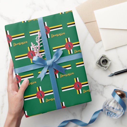 Dominica Wrapping Paper, Dominica Flag Patrioten Geschenkpapier (Schenken)