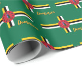 Dominica Wrapping Paper, Dominica Flag Patrioten Geschenkpapier (Rolleneckpunkt)