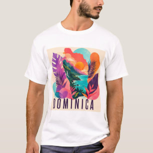 Dominica Zeitgenössisches Kollage T-Shirt