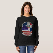 Dominican and US flags Half American Half Dominica Sweatshirt (Vorne ganz)