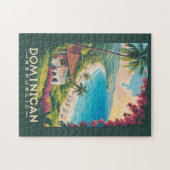 Dominican Republic Beach Illustration Travel Art Puzzle (Horizontal)