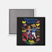 Dominican Republic Culture Dancing Travel  Magnet (Vorderseite/Rückseite)
