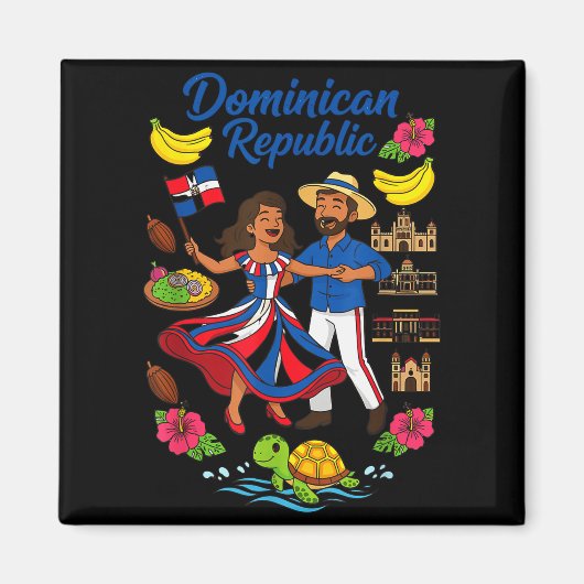 Dominican Republic Culture Dancing Travel  Magnet (Vorne)