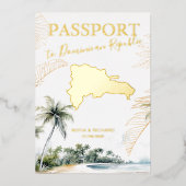 Dominican Republic Destination Wedding Passport Folieneinladung (Vorderseite)