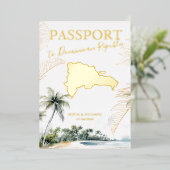 Dominican Republic Destination Wedding Passport Folieneinladung (Stehend vorne)