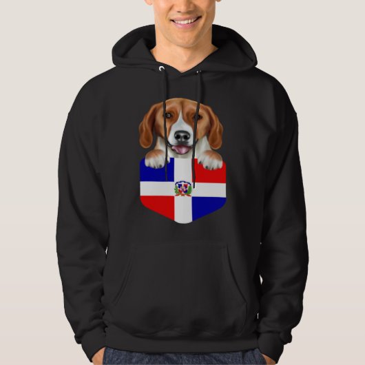 Dominican Republic Flag American Foxhound Dog In P Hoodie (Vorderseite)
