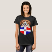 Dominican Republic Flag American Foxhound Dog In P T-Shirt (Vorne ganz)