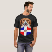 Dominican Republic Flag American Foxhound Dog In P T-Shirt (Vorne ganz)