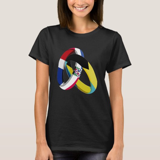 Dominican Republic Flag Bahamas Grown Ring Marriag T-Shirt (Vorderseite)
