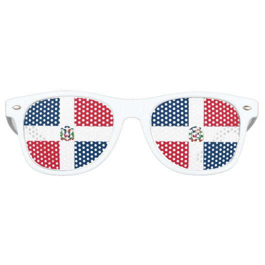 Dominican Republic Flag Bandera Party Sunglasses Partybrille (Vorderseite)
