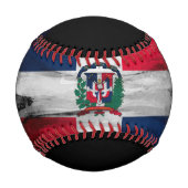 Dominican Republic flag brush stroke Baseball (Rückseite)