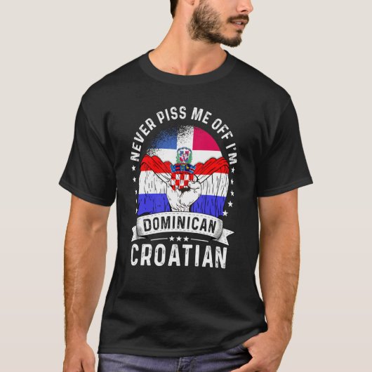 Dominican Republic Flag Croatia Grown Humor Pride T-Shirt (Vorderseite)